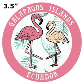 Blue Heron Two Flamingos Galapagos Islands Ecuador Car Truck Window Bumper Sticker Decal - Pink