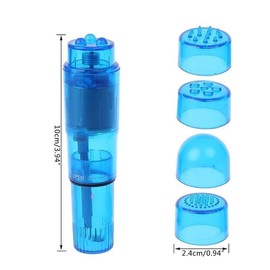 Finever Mini Massager Handheld with 4 Heads Pocket Pen for Body, Face, Neck, Head,Back (Blue Purple Color)