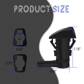 2 PCS Front Windshield Washer Nozzles, Windshield Washer Nozzle Compatible with Jeep, Chevy, Washer Nozzles Replaces: #55157323AA, 55157352AA, 55372143AB, 68260443AA, 55079049AA