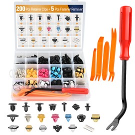 GOOACC 205Pcs Door Trim Panel Retainer Clips with Sealer with Fastener Remover Car Rivets Kit - 20 Most Universal Types