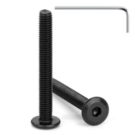 Tunejoy Flat Head Screws Black M5 x 40 mm Flat Head Screws Stainless Steel A2 V2A Furniture Screws Hexagon Socket Full Thread with Allen Key Pack of 20