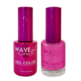 WAVEGEL Soak-Off Gel & Nail Lacquer Matching Duo Set - Princess Collection - #86 Magneta Taffy I 0.5 Oz