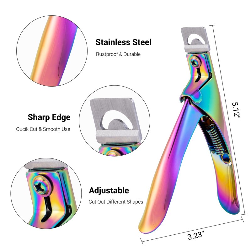 MelodySusie Acrylic Nail Clippers with 15Pcs Magnets Tip Cutters for