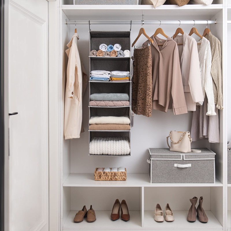 StorageWorks 5-Shelf Hanging Shelves for Closet, Clothes Organizers and Storage,