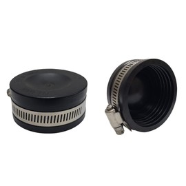 2" Black Test Cap Durable Adjustable Flexible PVC Pipe Cover 2 pack, For cleanout and test pipe plug pressure testing underground and above ground application