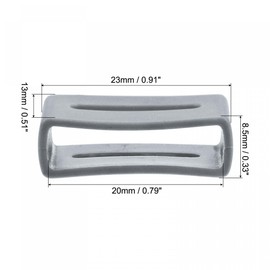 uxcell Watch Band Strap Double-sided Slotted Loops, Rubber Replacement Fastener Rings Silicone Watch Holder Keeper for 20mm Width Watch Band, Grey 2 Pcs