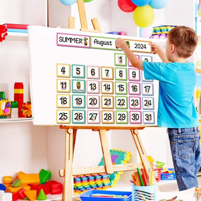 89pcs Classroom Monthly Calendar Pocket Chart Cards for Classroom Homeschool