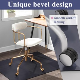 Canisflax Glass Chair Mat, 46" x 53" x 1/4" Thick Tempered Glass Office Chair Mat for Carpet or Hardwood Floor - Effortless Rolling, Easy to Clean, Best for Your Home or Office Floor