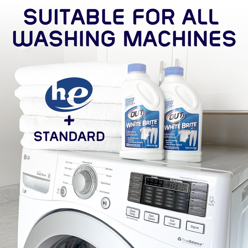 OUT White Brite Laundry Whitener Bleach Alternative, Stain Remover Detergent