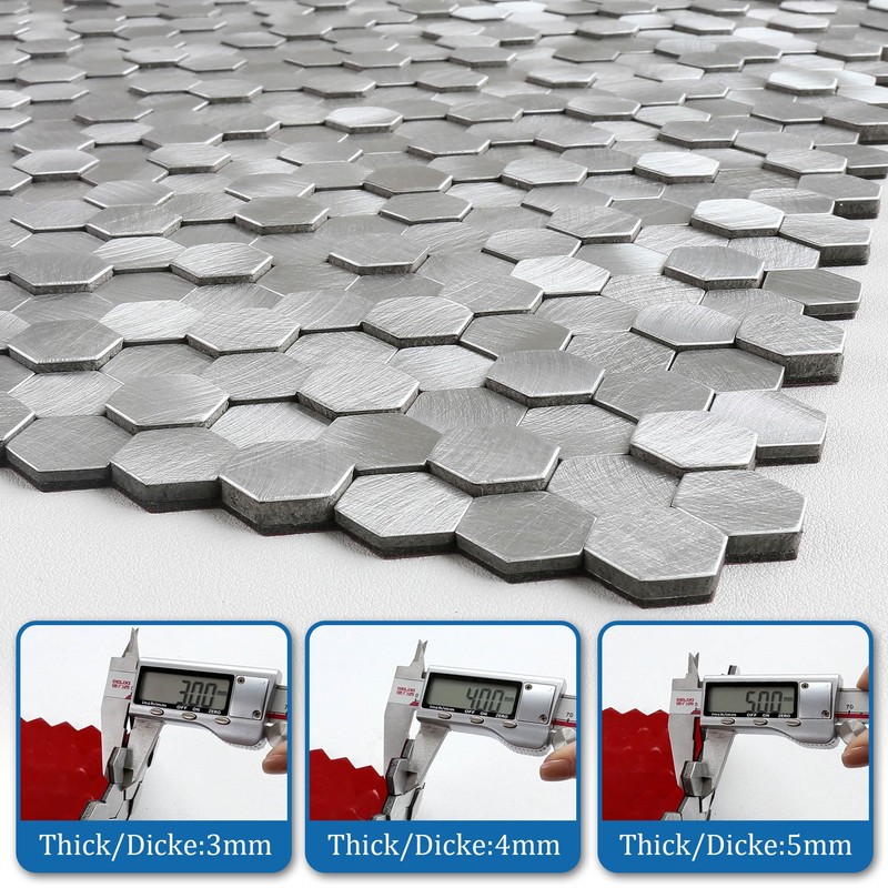 M MOFIT 3D Metal Peel and Stick Backsplash for Kitchen,Mini
