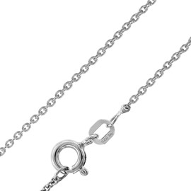 trendor Necklace for pendant 925 silver rhodium-plated anchor chain 1.5 mm timeless necklace for men and women, necklace made of real silver, gift idea 75611, Sterling Silver