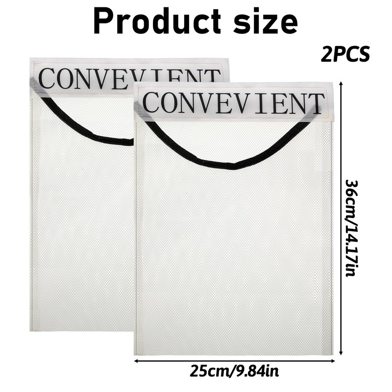 Lnngub 2 Pcs Sticky Wall Mount Mesh Plastic Bag Holder