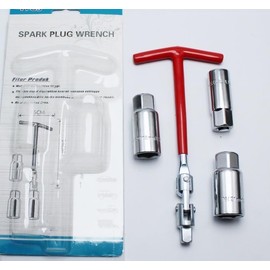 CGXYK Spark Plug Wrench Set for Lawn Mowers - 3 Sizes (16mm/18mm/21mm) with Swivel Socket & Textured Handle - Garden Tool Maintenance Set (19.2x9cm)