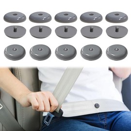 Kutyun 10 Sets Universal Fit Seatbelt Stopper Kit, Snap-on Seat Belt Button Stop, Car Accessories Plastic No Welding Required Seat Belt Buckle Button Prevent Seatbelt Clip from Sliding Down (Gray)