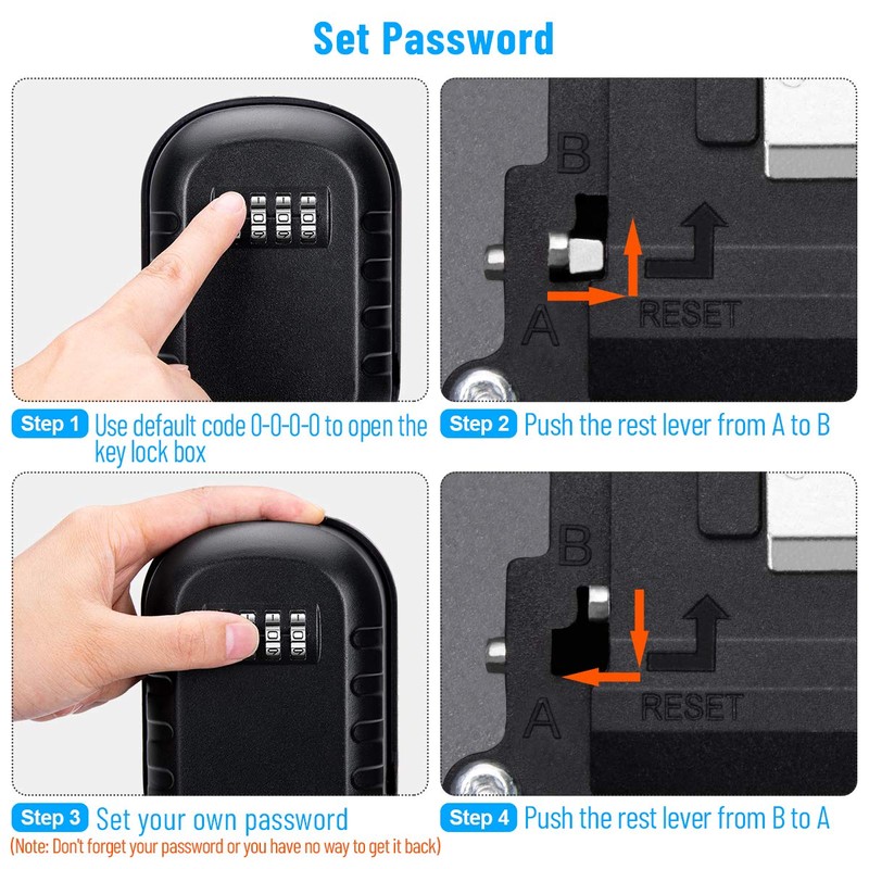 BTNEEU Key Safe Wall Mounted Outdoor, Key Safe with Number
