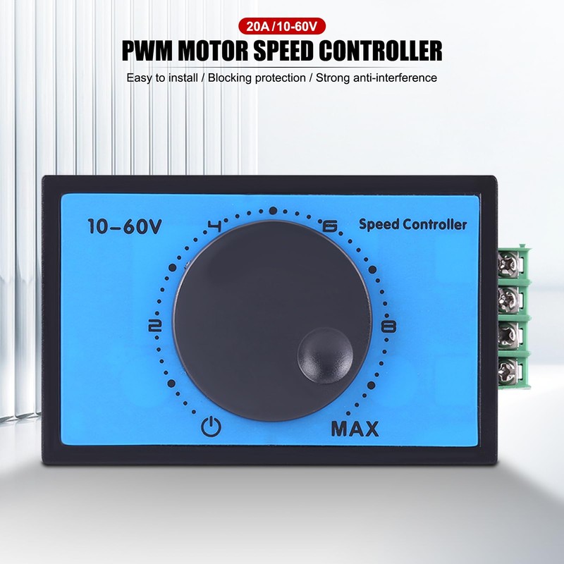 EVTSCAN DC Motor Speed Controller, 20A 10-60V PWM Regulator Switch