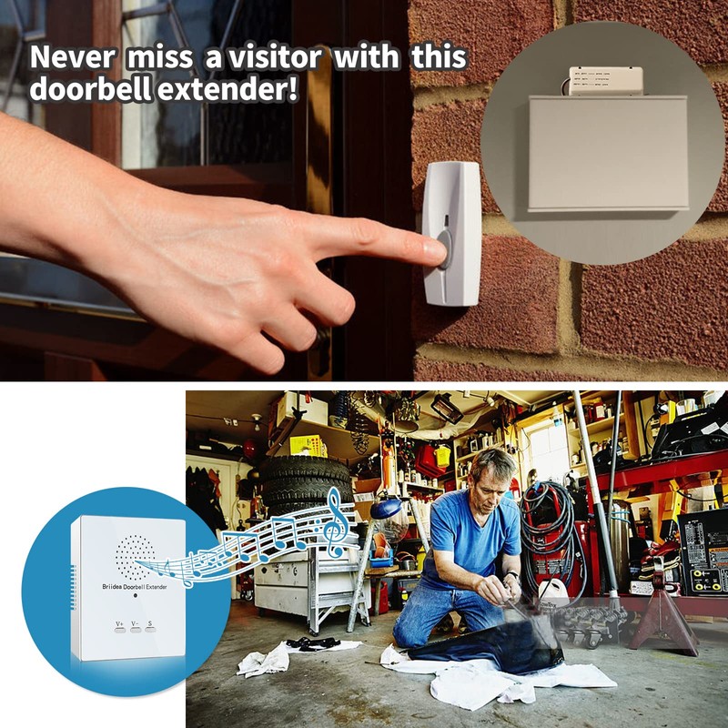Briidea Doorbell Extender - Converts Wired Doorbell to Wireless, 21