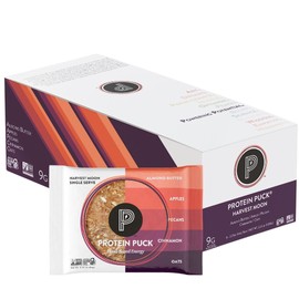 Protein Puck Plant Based Bars | Snacks with Vegan Protein | 16 Count | 2.25 oz Single Serve | Gluten Free, Non Dairy, Kosher Certified Non GMO Premium Healthy Bars | Harvest Moon