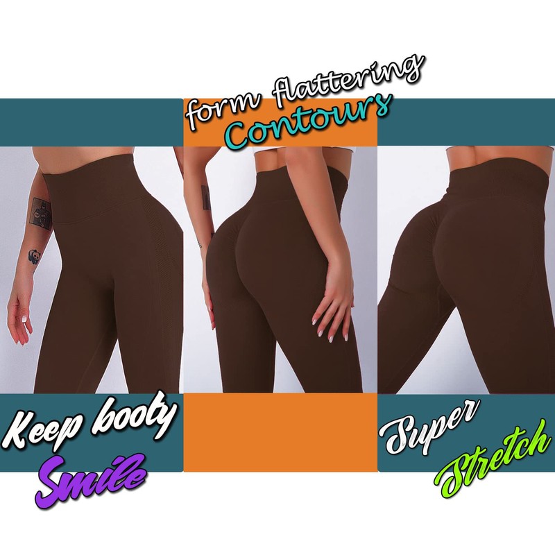Vozobi Tiktok Trending Leggings Women's High Waist Smile Contour Booty