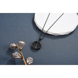 AllerPierce Tree Life Urn Necklace for Ashes Women Men Stainless Steel Memorial Ashes Pendant Necklace w/Funnel Kit Cremation Keepsake Jewellry Gifts for Families Friends Dog Cat Pets