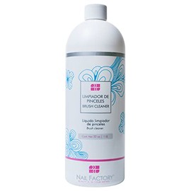 NAIL FACTORY - Limpiador Profesional de Pinceles Para Construcción de Uñas Acrílicas o Gel, Mantén intacto tu pincel Kolinsky por años, 32 fl Oz / 1Lt.