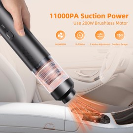 AILEWING Mini Cordless Car Vacuum Cleaner High Power 11000PA Suction, Brushless Motor, 4-in-1 Handheld Vacuum Cordless Rechargeable Type-C, Portable Vacuum for Car, Home & Office Cleaning