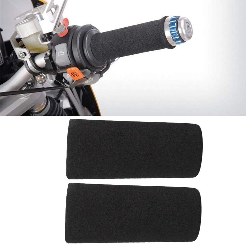 Vikenar Motorcycle Grip Cover 2pcs, Black 1 Pair Motorcycle Handlebar