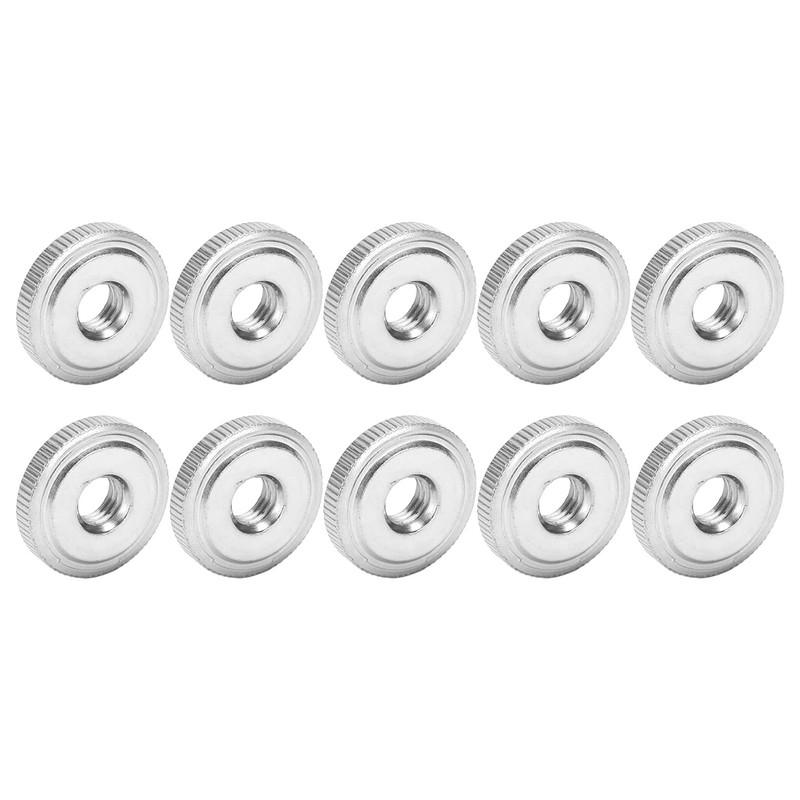 Pack of 10 Knurled Nuts, M8 Round Flat Knurled Nuts