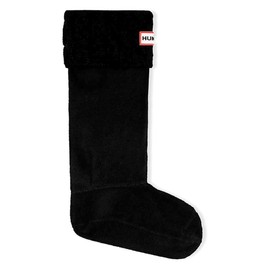HUNTER Unisex 6 Stitch Cable Tall Boot Sock Polyfleece, black