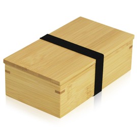 Morikuru TK08-03 Bamboo Bento Box, Susu Square Length, Made in Japan, With Belt, Approx. 6.4 x 3.6 x 2.2 inches (163 x 92 x 55 mm), Bento Box, SG Wonder zone