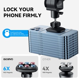 iGoevo Golf Cart Phone Holder,Golf Magnetic Phone Mount for EZGO/Club Car/Yamaha,Ultra Strength Magnet Cell Phone Caddy Compatible for All Phones