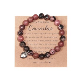 COLORFUL BLING Boss Coworker Thank You Gifts Office Gifts Boss Day Gifts for Women Natural Stone Beaded Bracelet Retirement Present-Coworker
