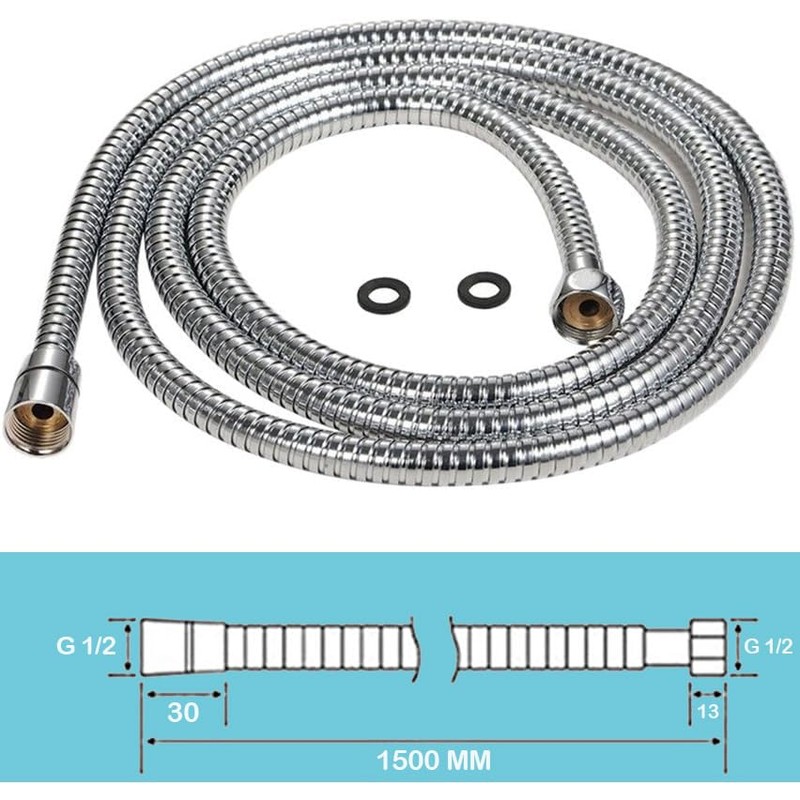 HOMEDEC Vintage Handheld Shower Head with 59inch Flexible Hose High-Pressure