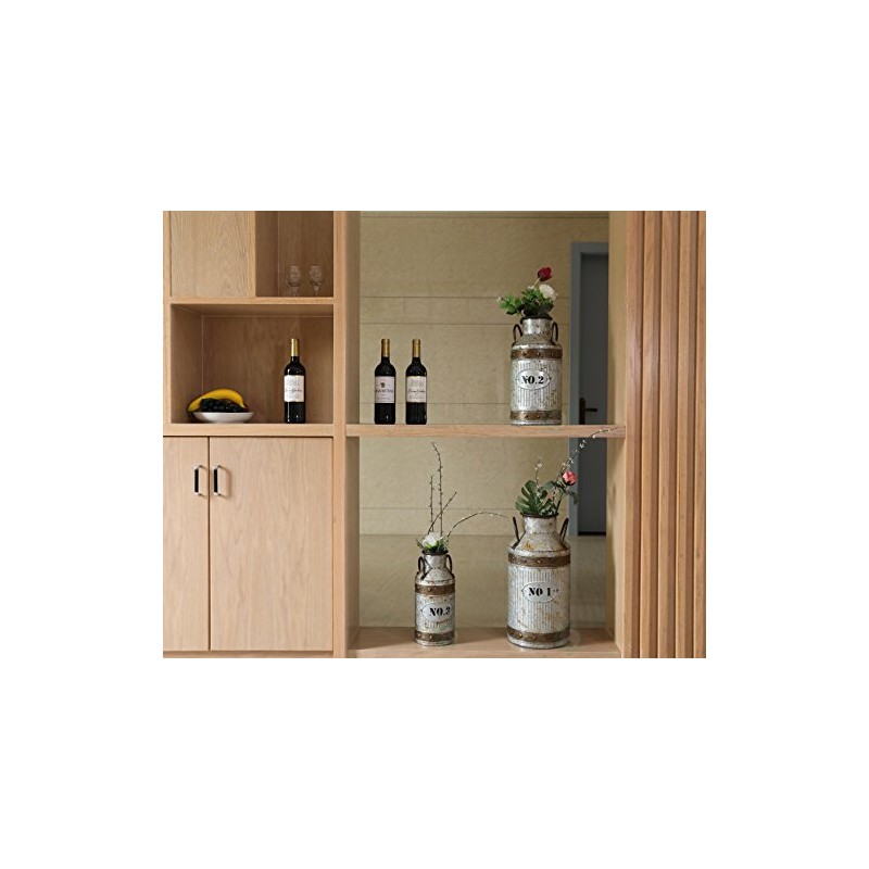 Vintiquewise Galvanized Metal Rustic Milk Can, Medium