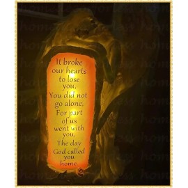 Solar Light Crying Angel Memorial Garden Stone Statue Grave Cemetery Beloved