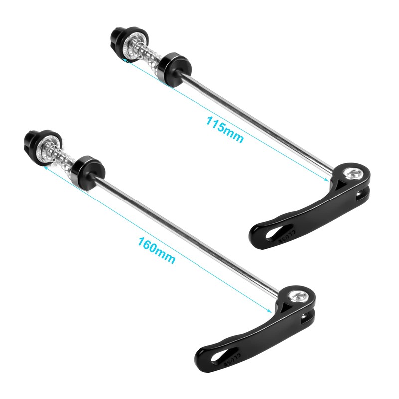 Amexo Set of 2 Bicycle Quick Release, 115 mm Front