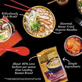 Mike's Mighty Good Ramen Chicken Noodle Soup Pillow Pack - Fried Garlic Chicken Instant Ramen Noodles - Organic Non-GMO - 2.2 Ounces - 7 Pack