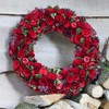 18" Red Poppy Wreath Wooden Artificial Christmas Winter Memorial Grave