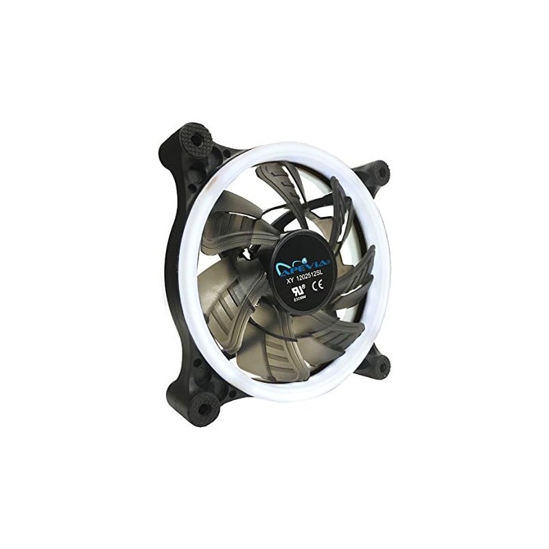 APEVIA 12L-CWH 120mm Silent Dual Rings White LED Fan with