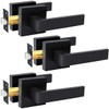 KAMOTA Passage Door Levers, 3 Pack Black Heavy-Duty Door Handles,