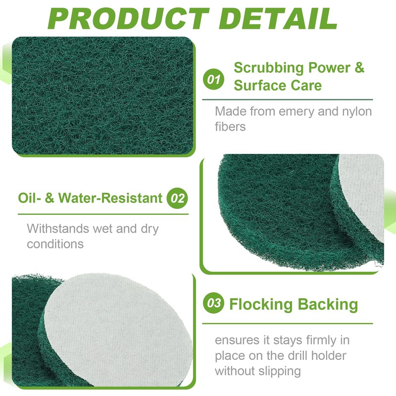 YELARXI Power Scrub Pads, Scrubbing Pads 180 Grits Scouring Discs