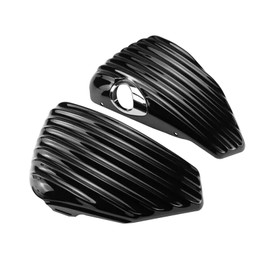 XLTOK ABS Plastic Side Covers Panel Left Battery Cover and Right Oil Tank Side Covers Fits For Harley Davidson Sportster Models 2004-2013 XL883 1200 X48 Black