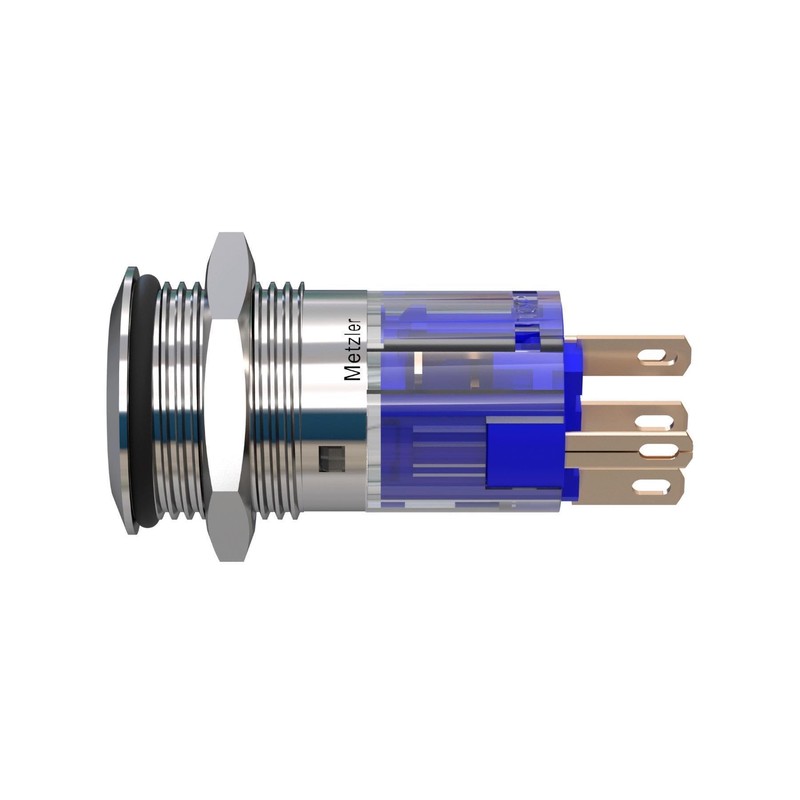 Metzler - Pressure Switch 16mm - LED Ring Lighting Yellow