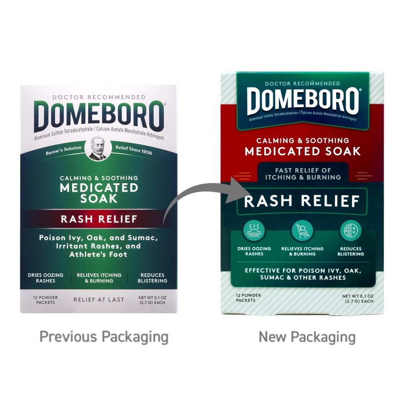 Domeboro Soothing Soak Rash Relief Poweder Packets, 12 ea (Pack