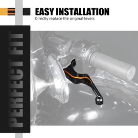 NICECNC Orange Hand Levers Brake Clutch Rod Compatible with Harley Road King Classic FLHRC 2017-2020, Ultra Limited FLHTK 2017-2020Replacement for 42859-06B, 36700249, See Fitment