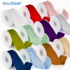 GouZaak 1.5 Inch x 25 Yards Champagne/Khaki Fabric Crinkled Ribbon,Silk-Like