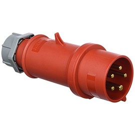 Mennekes 101200154 Pegs CEE PRO Top, Outlet, 400 V, 50 – 60 Hz, 32 A, 5-pin, IP 44, 10 package, Red