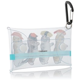 mofusand0017 Pouch, Small Items, Commuter Purse, Coin Purse, Makeup Pouch, Carabiner, Clear Multi Case, Small, Women's, Girls, Students, Children, Sushi (MFS-131)