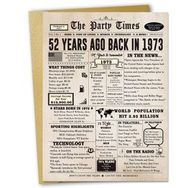 Londue Funny 52nd Birthday Card for Her Him, Retro 52nd Birthday Decorations for Women Men Mom Dad, 52 Bday Gifts Cards for Husband Wife, 52 Years Old Birthday Gifts Ideas