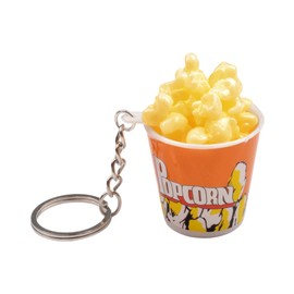 POYAMUSE Imitation Fried Chicken Keychain, Fried Chicken Nuggets, Chicken Leg Wing BBQ Skewers Imitation Food Charms Keyring-popcorn